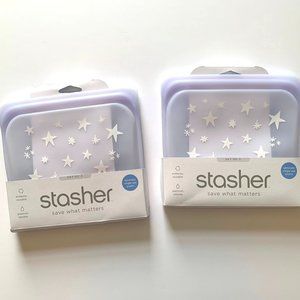 Stasher 2 2pk (4 Total) Reusable Food Storage Sandwich Bags NEW